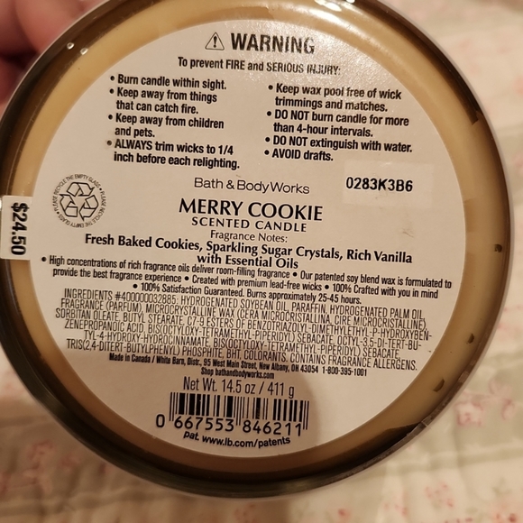 New Bath And Body Works Merry Cookie Candles - Picture 3 of 3